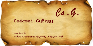 Csécsei György névjegykártya