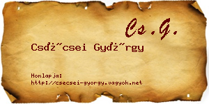 Csécsei György névjegykártya