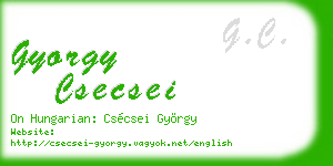 gyorgy csecsei business card