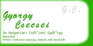 gyorgy csecsei business card